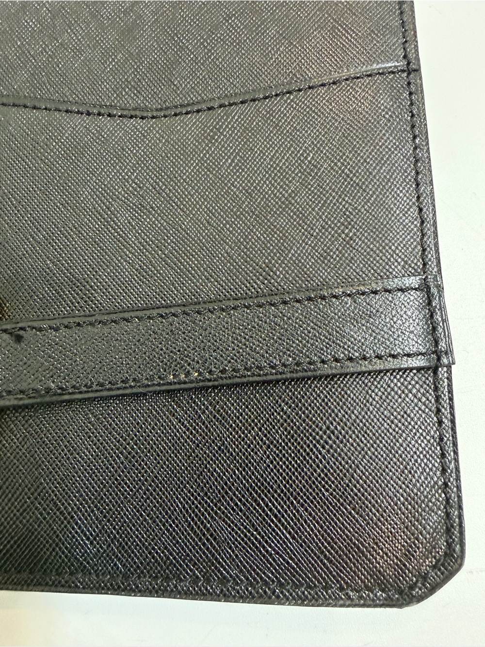 Vintage Christian Dior Black Leather Hexagon Buckle Clutch Wallet Pairs - Picture 9 of 16